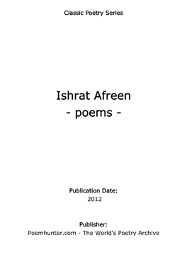 Ishrat Afreen - Poems