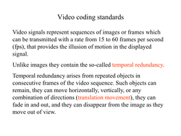 Video Coding Standards