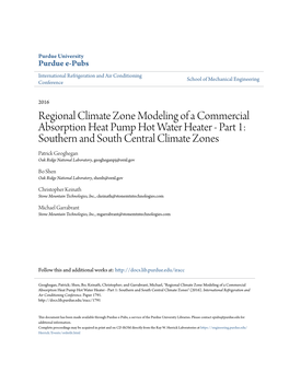 Regional Climate Zone Modeling of a Commercial Absorption Heat Pump