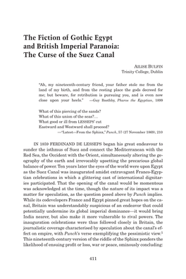 The Fiction of Gothic Egypt and British Imperial Paranoia: the Curse of the Suez Canal