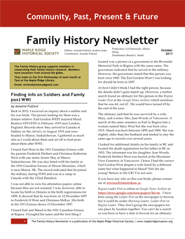 Family History Newsletter