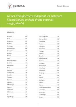 Unités D'éloignement Indiquant Les Distances Kilométriques En Ligne