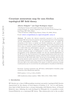 Covariant Momentum Map for Non-Abelian Topological BF Field