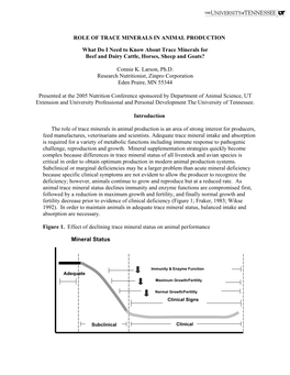 Role of Trace Minerals in Animal Production