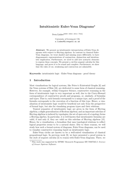 Intuitionistic Euler-Venn Diagrams⋆