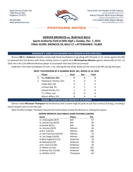 DENV VER BRONC COS Vs. BU UFFALO BIL