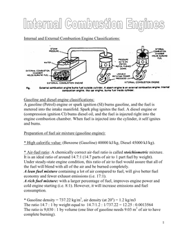 Internal and External Combustion Engine Classifications: Gasoline