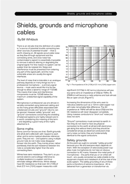 Shields, Grounds and Microphone Cables