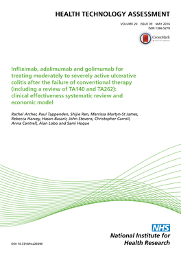 Infliximab, Adalimumab and Golimumab for Treating Moderately