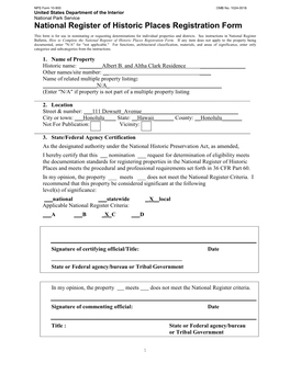 National Register of Historic Places Registration Form