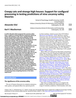 Support for Configural Processing in Testing Predictions of Nine Uncanny