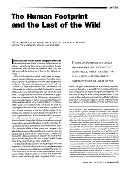 Sanderson Et Al., the Human Footprint and the Last of the Wild