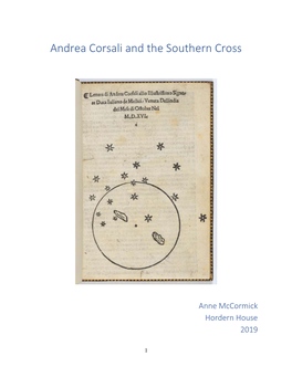 Andrea Corsali and the Southern Cross