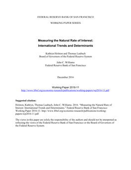 Measuring the Natural Rate of Interest: International Trends and Determinants