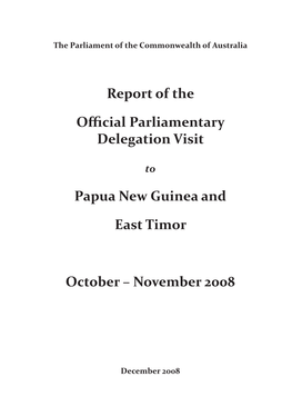 Report of the Official Parliamentary Delegation
