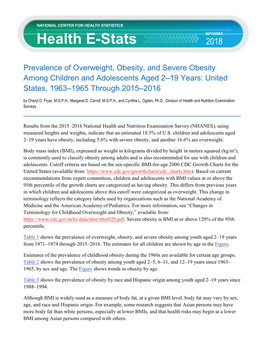 Childhood Obesity During the 1960S Are Available for Certain Age Groups