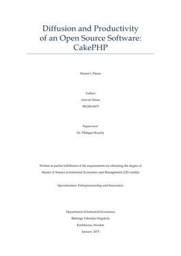 Diffusion and Productivity of an Open Source Software: Cakephp