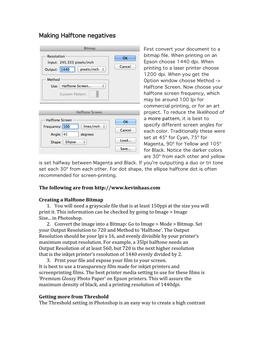 Working with Halftones