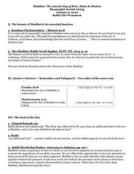 The Laws of Shabbat