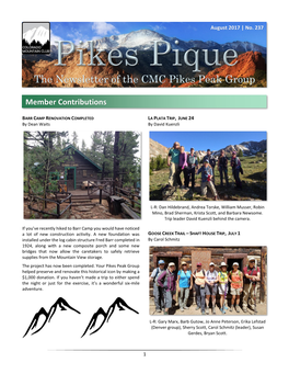 The Newsletter of the CMC Pikes Peak Group