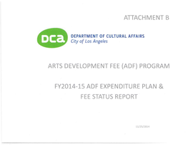 Attachment B Arts Development Fee (Adf