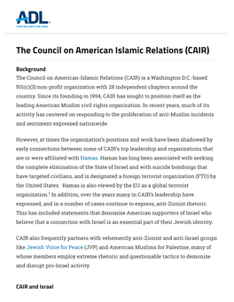 The Council on American Islamic Relations (CAIR)