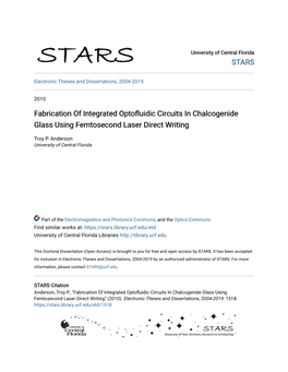 Fabrication of Integrated Optofluidic Circuits in Chalcogenide Glass Using Femtosecond Laser Direct Writing