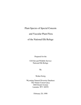 Plant Species of Special Concern and Vascular Plant Flora of the National