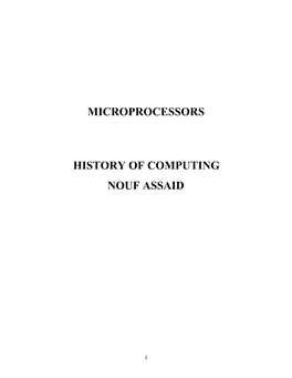 Microprocessors History of Computing Nouf Assaid