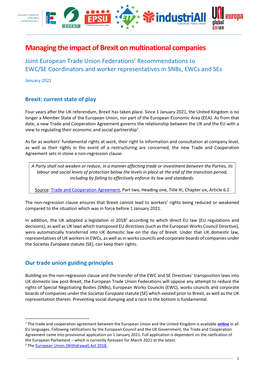 Managing the Impact of Brexit on Multinational Companies