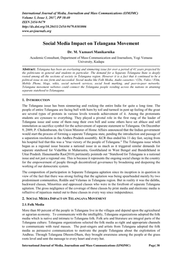 Social Media Impact on Telangana Movement