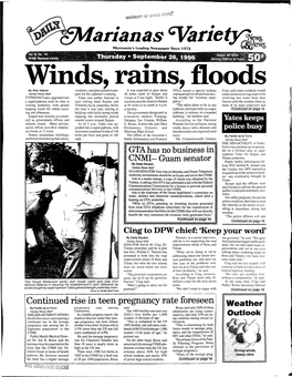 Arianas %Riet Yr;~ Micronesia's Leading Newspaper Since 1972 '&L Ews Floods by Rick Alberto Bulletin Corp