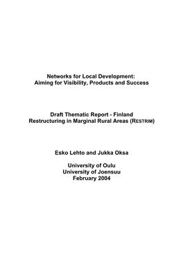 Networks for Development in Restrim Case Studies