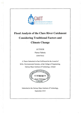Flood Analysis of the Clare River Catchment Considering Traditional Factors and Climate Change