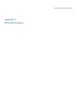 Appendix C: MTSA Best Practices