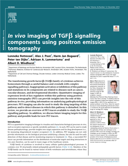 In Vivo Imaging of Tgfβ Signalling Components Using Positron