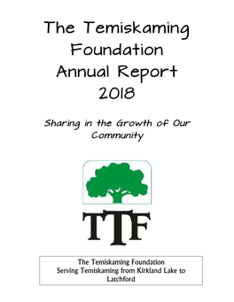 The Temiskaming Foundation Annual Report 2018