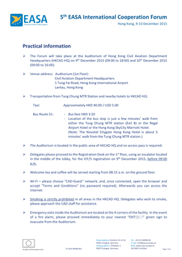 Ternational Cooperation Forum Hong Kong, 9-10 December 2015