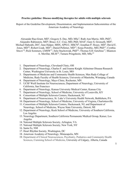 Practice Guideline: Disease-Modifying Therapies for Adults with Multiple Sclerosis