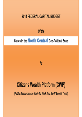 2014 NORTH CENTRAL FEDERAL Capital Budget Pull