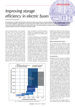 Improving Storage Efficiency in Electric Buses by Mike Rycroft, Features Editor