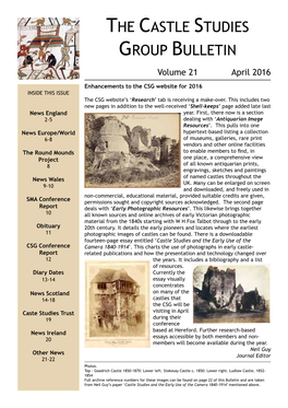 The Castle Studies Group Bulletin