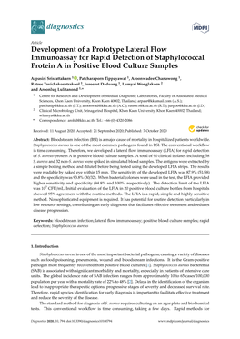 Development of a Prototype Lateral Flow Immunoassay for Rapid Detection of Staphylococcal Protein a in Positive Blood Culture Samples