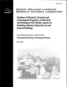 Warfare Agents for Modeling Airborne Dispersion in and Around Buildings