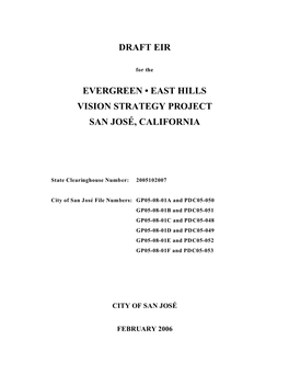 Evergreen • East Hills Vision Strategy Project San José, California