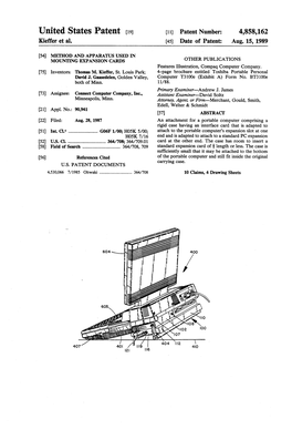 United States Patent (19) 11 Patent Number: 4,858,162 Kieffer Et Al