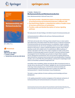 Mechanosensitivity and Mechanotransduction Series: Mechanosensitivity in Cells and Tissues, Vol