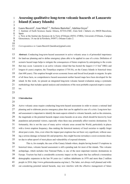 Assessing Qualitative Long-Term Volcanic Hazards at Lanzarote Island