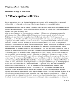 1 598 Occupations Illicites