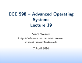 ECE 598 – Advanced Operating Systems Lecture 19